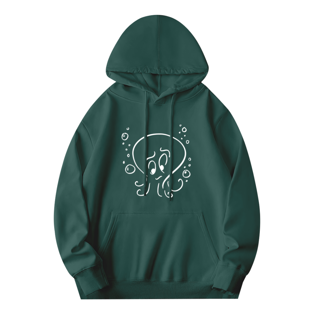 Cute Cartoon Octopus Line Art Graphic Hoodie