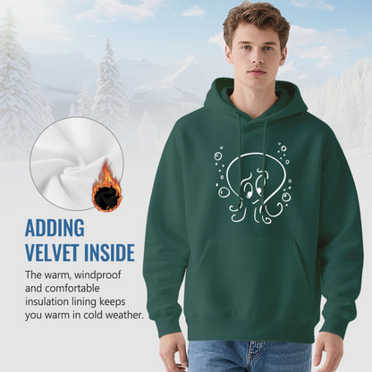 Cute Cartoon Octopus Line Art Graphic Hoodie