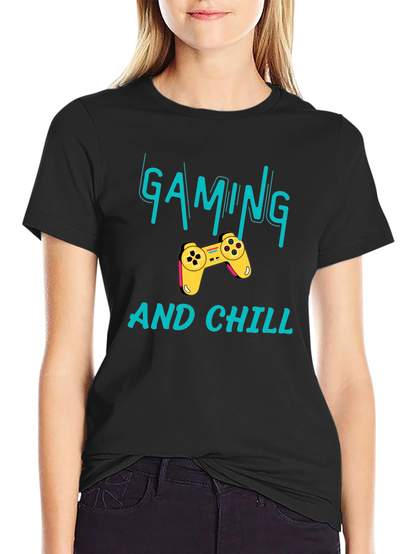 Gaming and Chill Black T-Shirt - Gamer Apparel