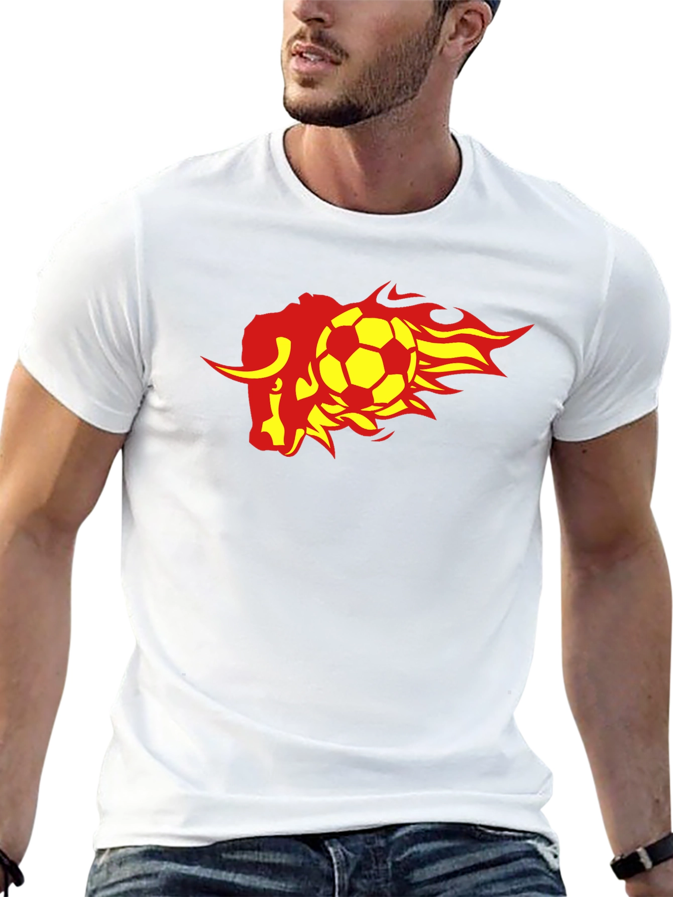 Fiery Bull Soccer T-Shirt - Black