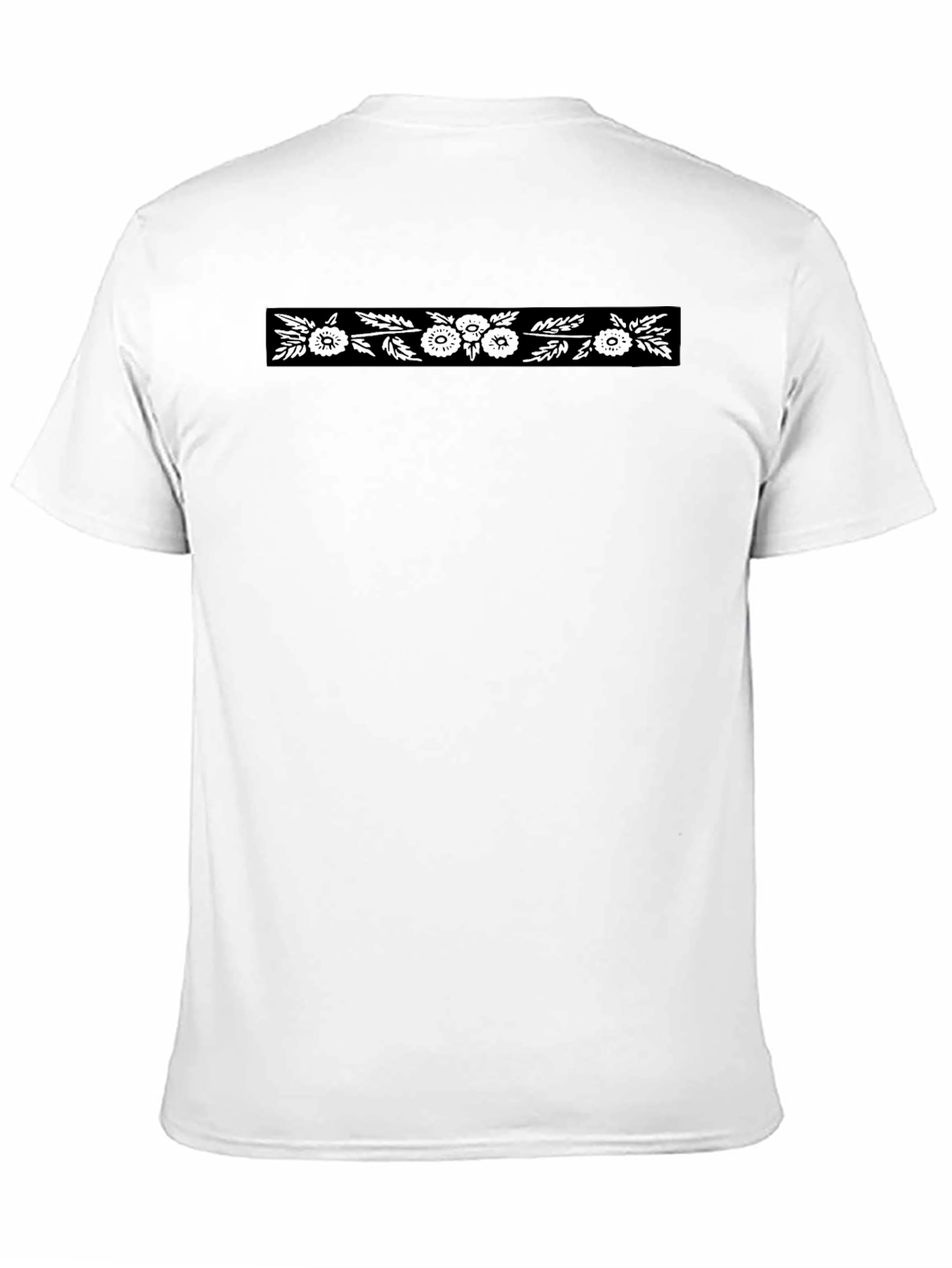 Mens Black Floral Graphic Crew Neck T-Shirt