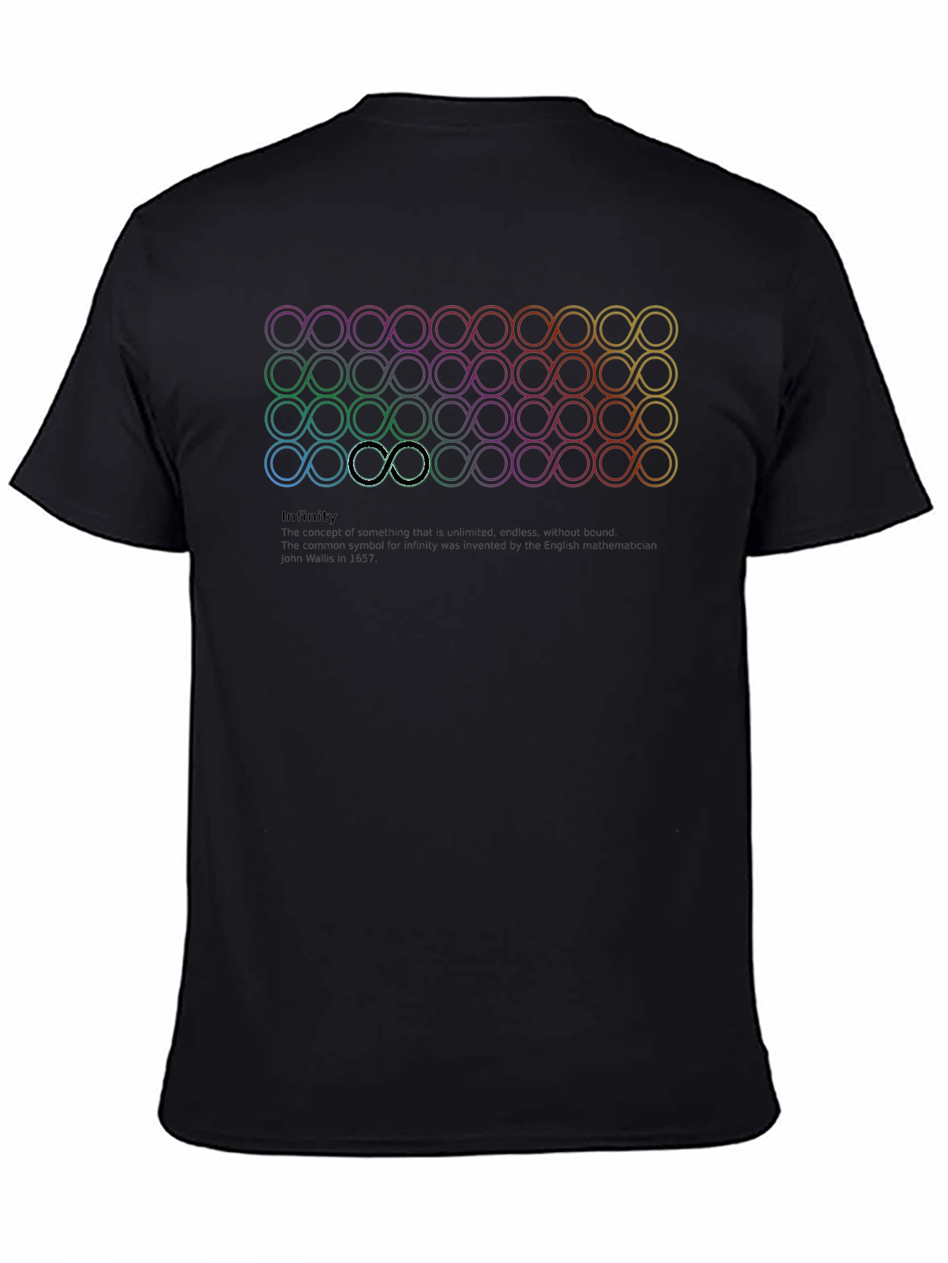 Infinity Symbol Graphic Print Black T-Shirt