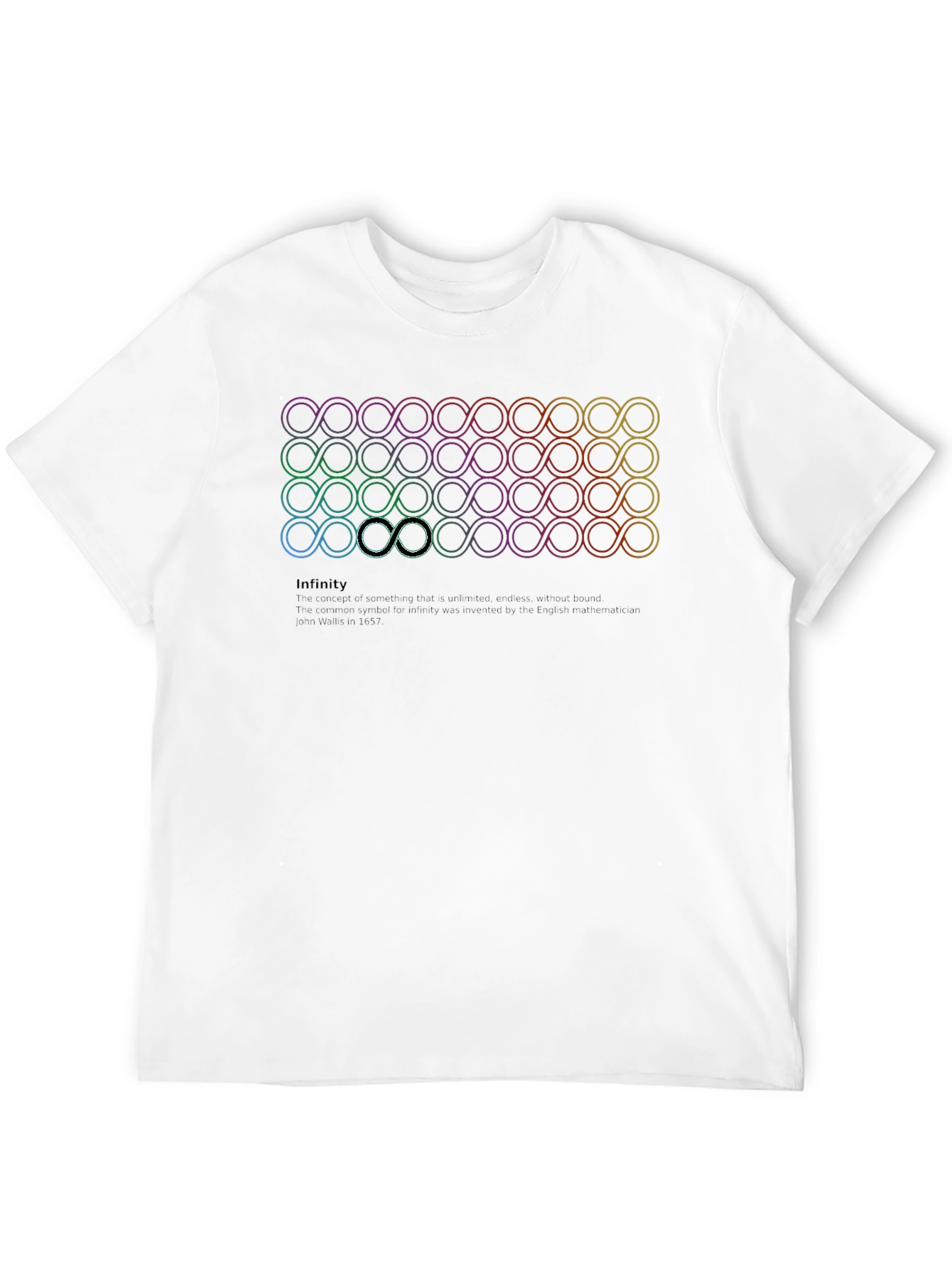 Infinity Symbol Graphic Print Black T-Shirt