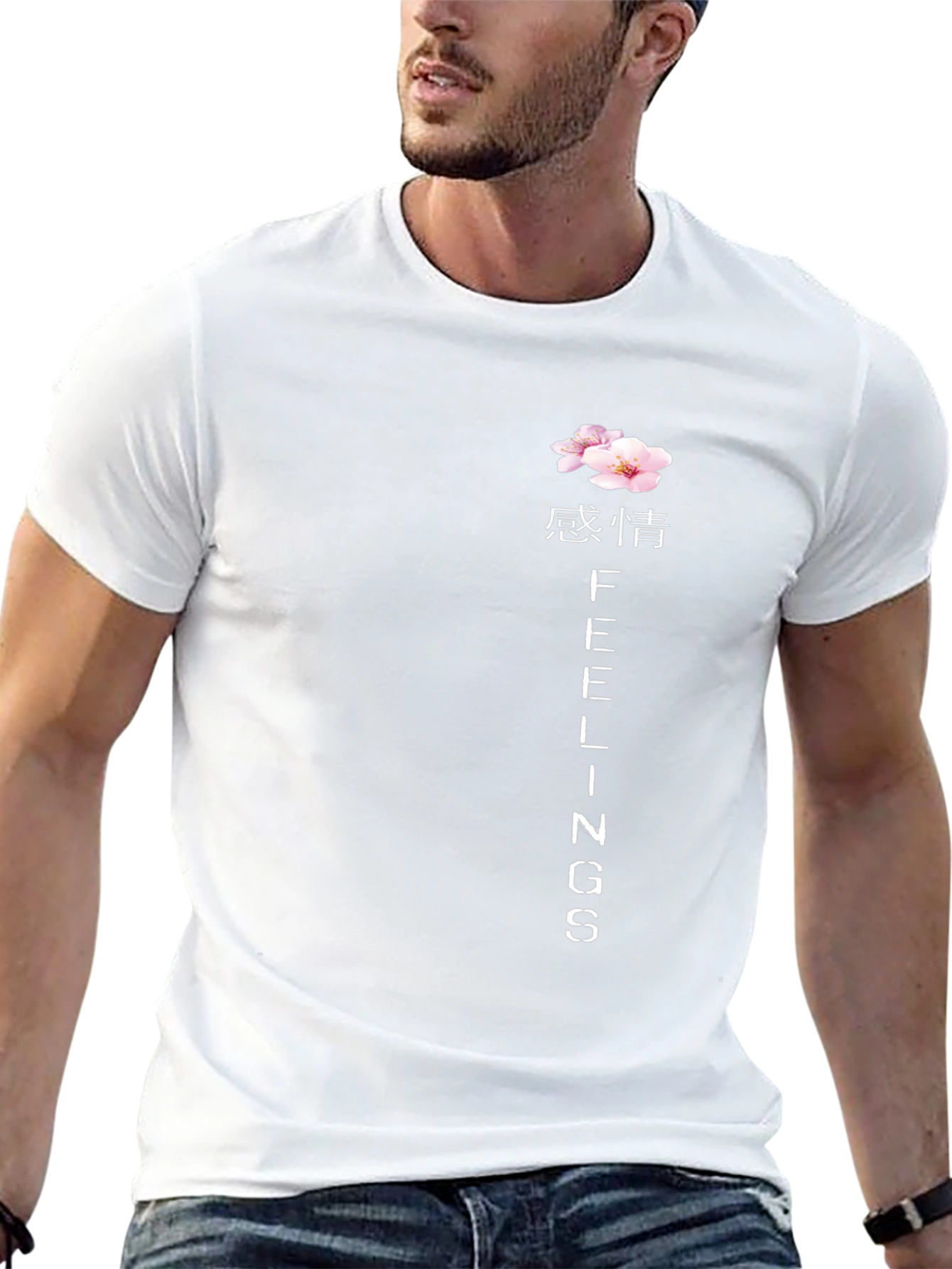 Floral Feelings Graphic Tee - Black Cotton Blend