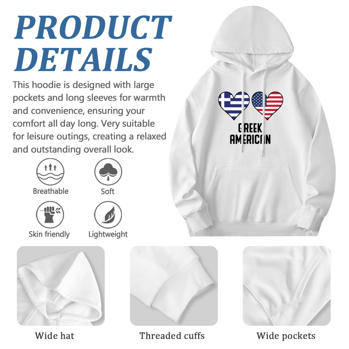 Trendy Hooded Sweatshirt - Inspirational Quote