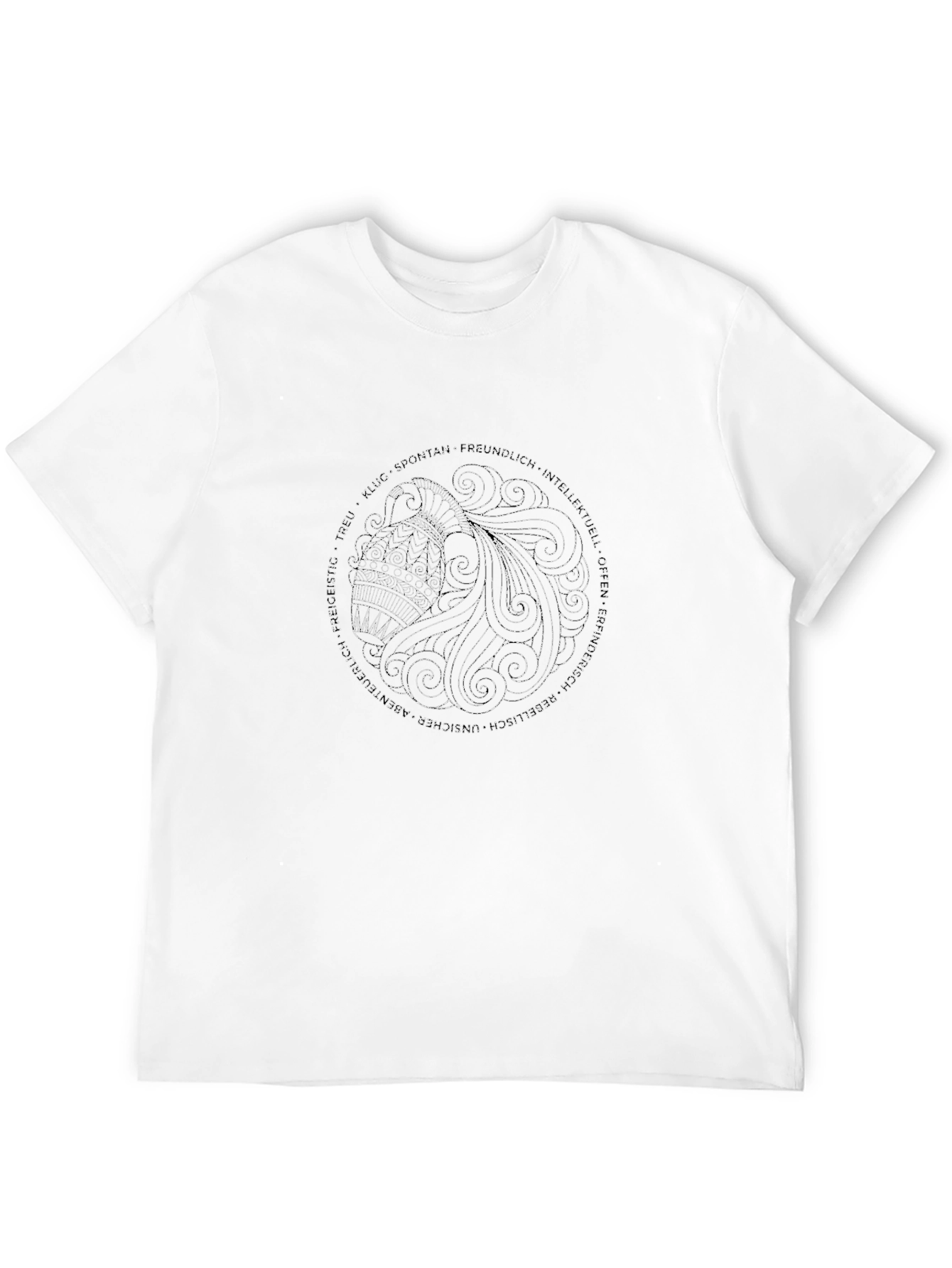 Ornamental Aquarius Zodiac T-Shirt