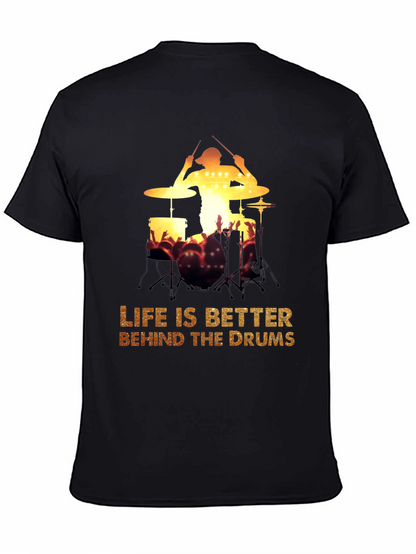 Drummer Silhouette Graphic Tee - Music Lover T-Shirt