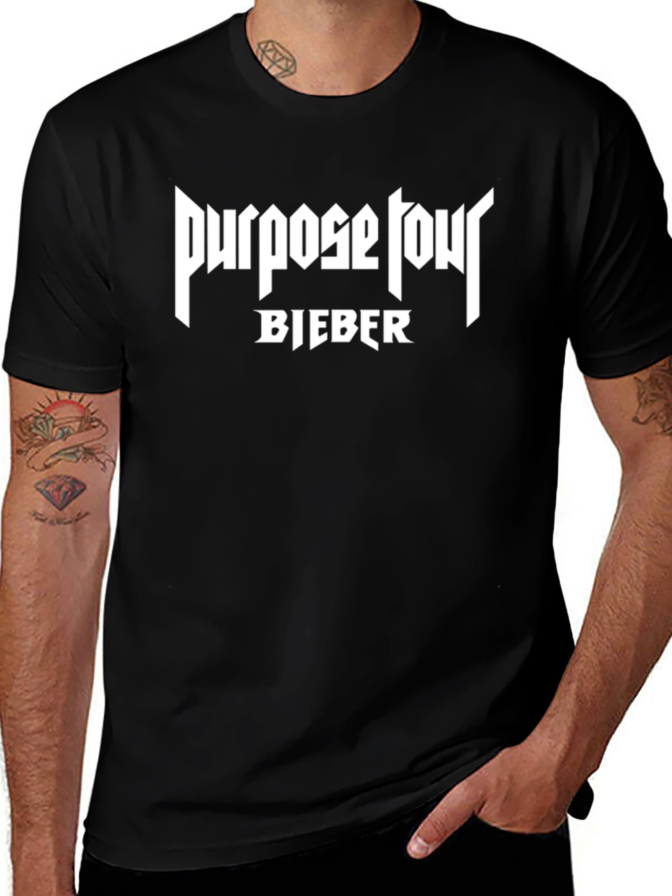 Purpose Tour Bieber Black T-Shirt