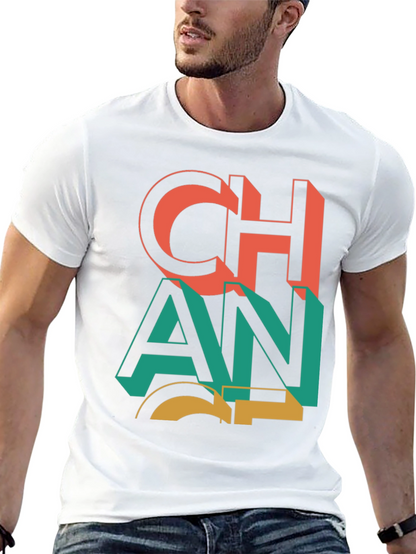 Bold Graphic Print Crew Neck T-Shirt
