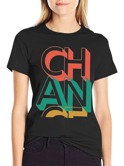 Bold Graphic Print Crew Neck T-Shirt