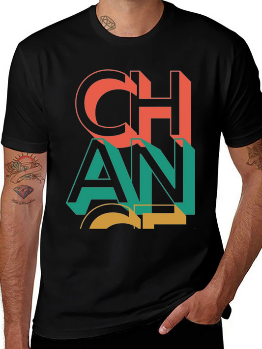 Bold Graphic Print Crew Neck T-Shirt