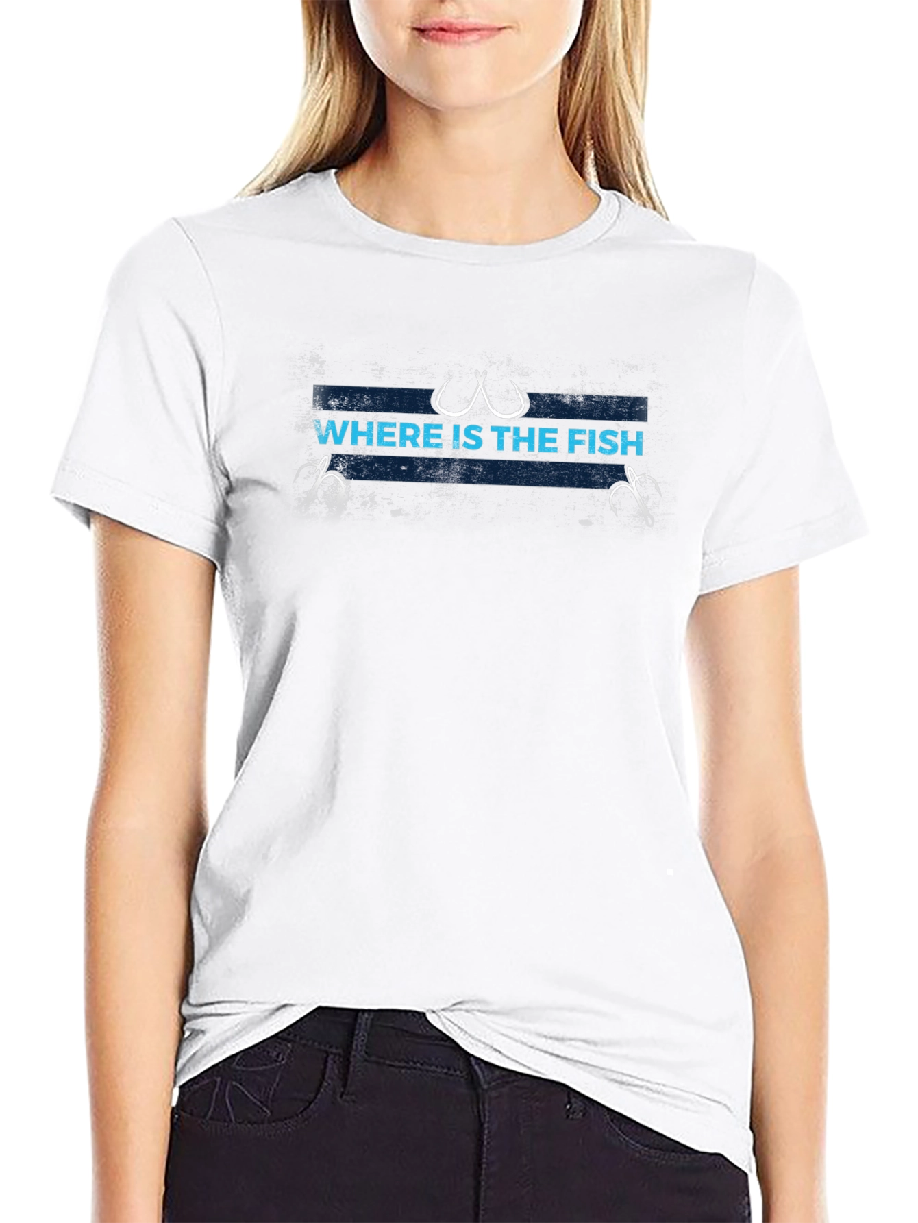 Where is the Fish? Black Graphic T-Shirt