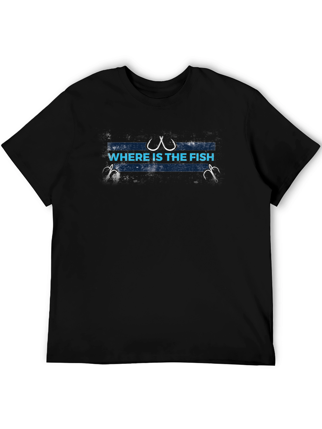 Where is the Fish? Black Graphic T-Shirt