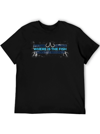 Where is the Fish? Black Graphic T-Shirt