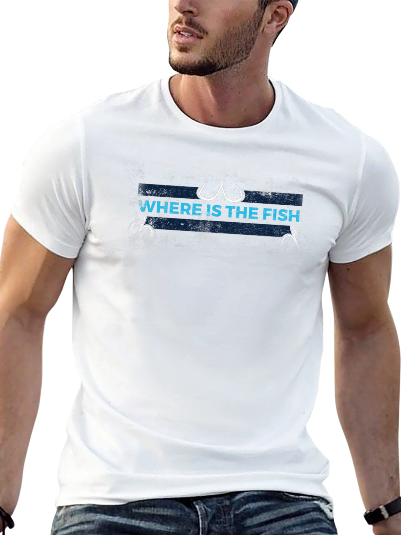 Where is the Fish? Black Graphic T-Shirt