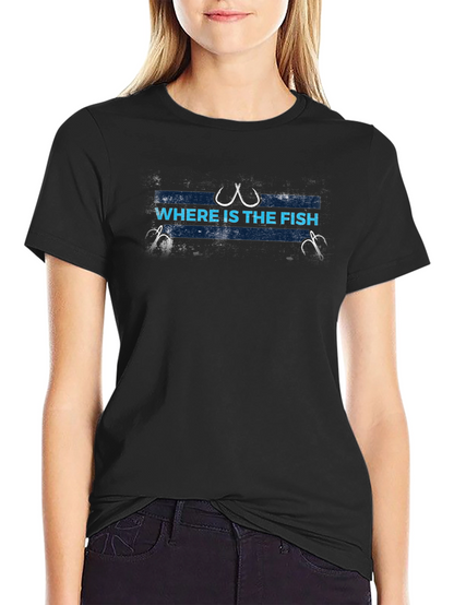 Where is the Fish? Black Graphic T-Shirt