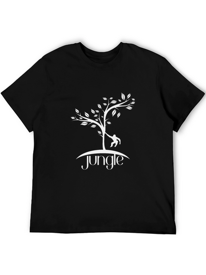 Jungle Tree Graphic T-Shirt - Relaxed Fit Black Tee