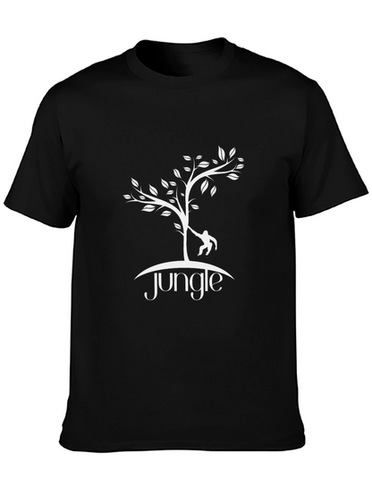 Jungle Tree Graphic T-Shirt - Relaxed Fit Black Tee
