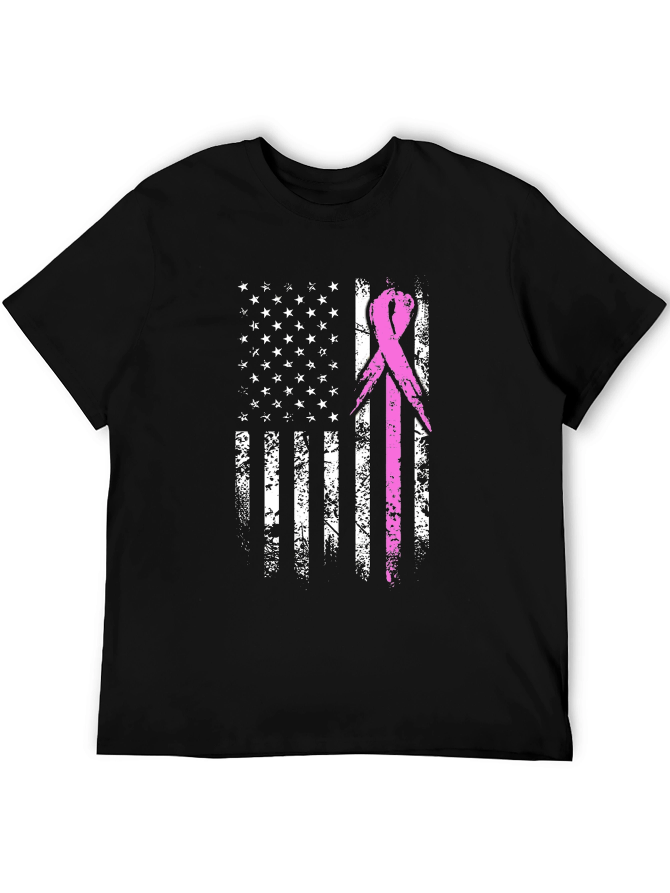 Breast Cancer Awareness USA Flag T-Shirt