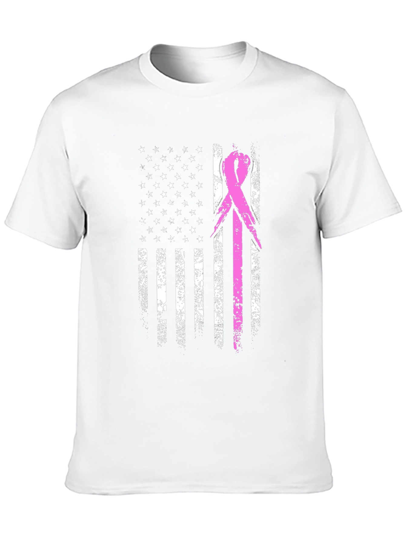 Breast Cancer Awareness USA Flag T-Shirt