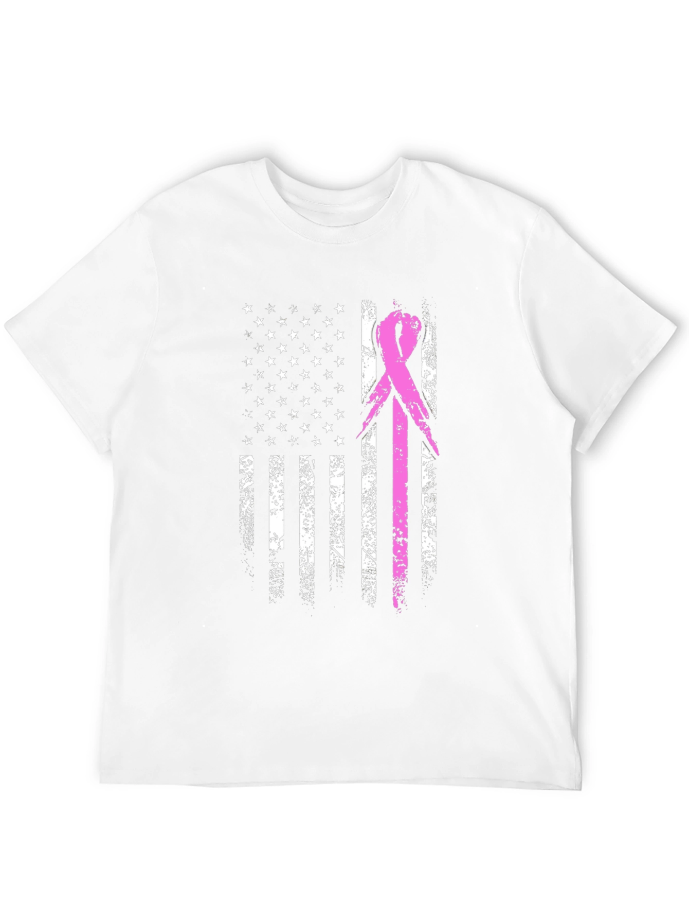 Breast Cancer Awareness USA Flag T-Shirt