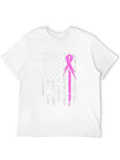 Breast Cancer Awareness USA Flag T-Shirt