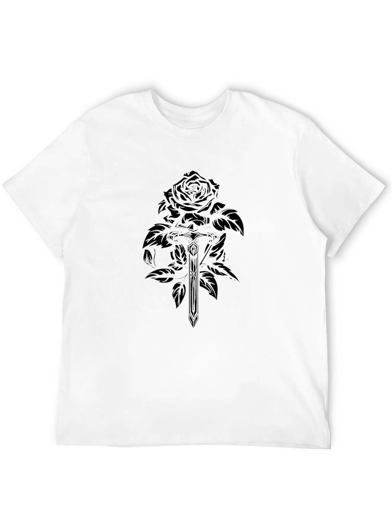 Rose & Sword Black Graphic T-Shirt