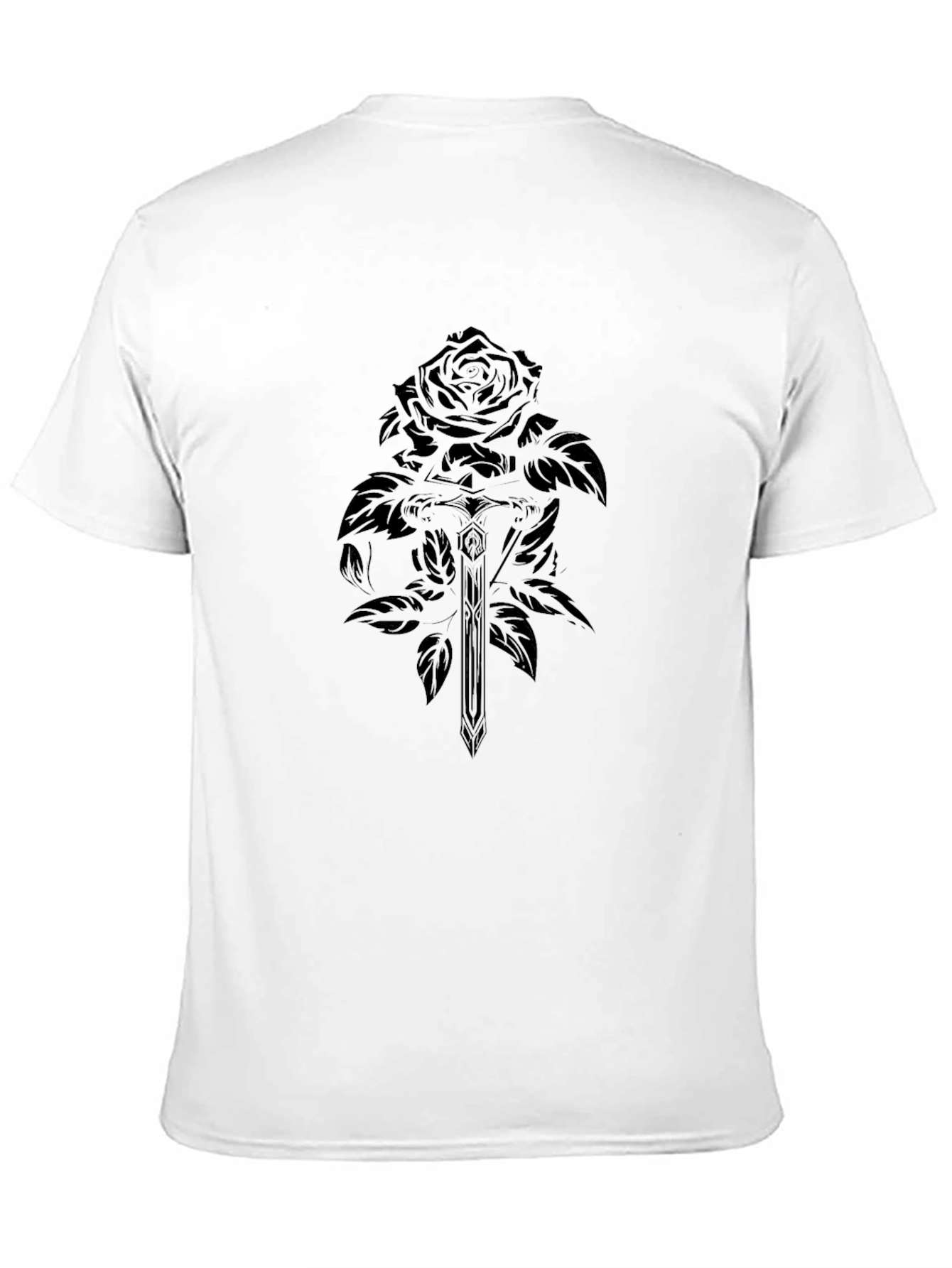 Rose & Sword Black Graphic T-Shirt