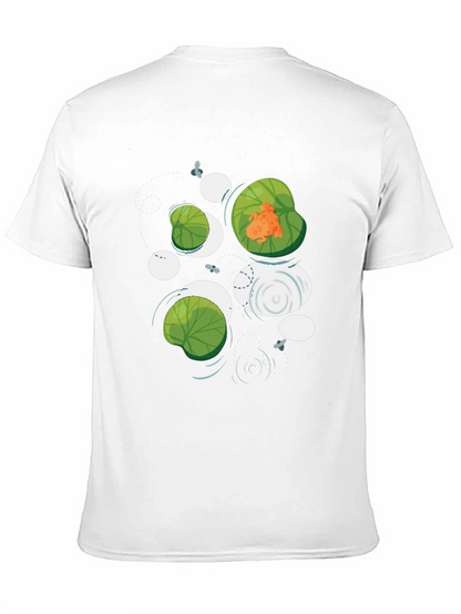 Frog on Lily Pad Graphic Black T-Shirt