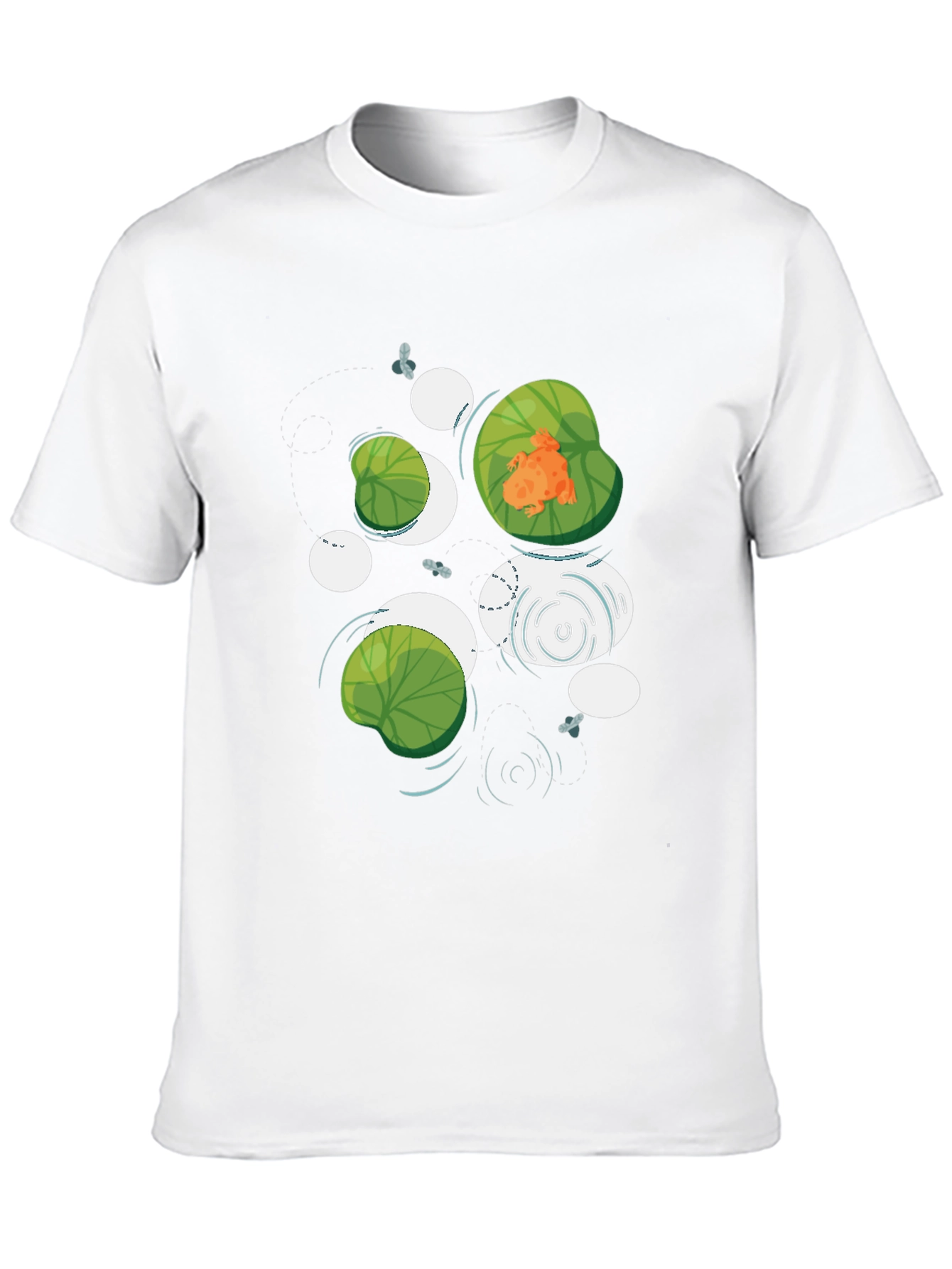 Frog on Lily Pad Graphic Black T-Shirt