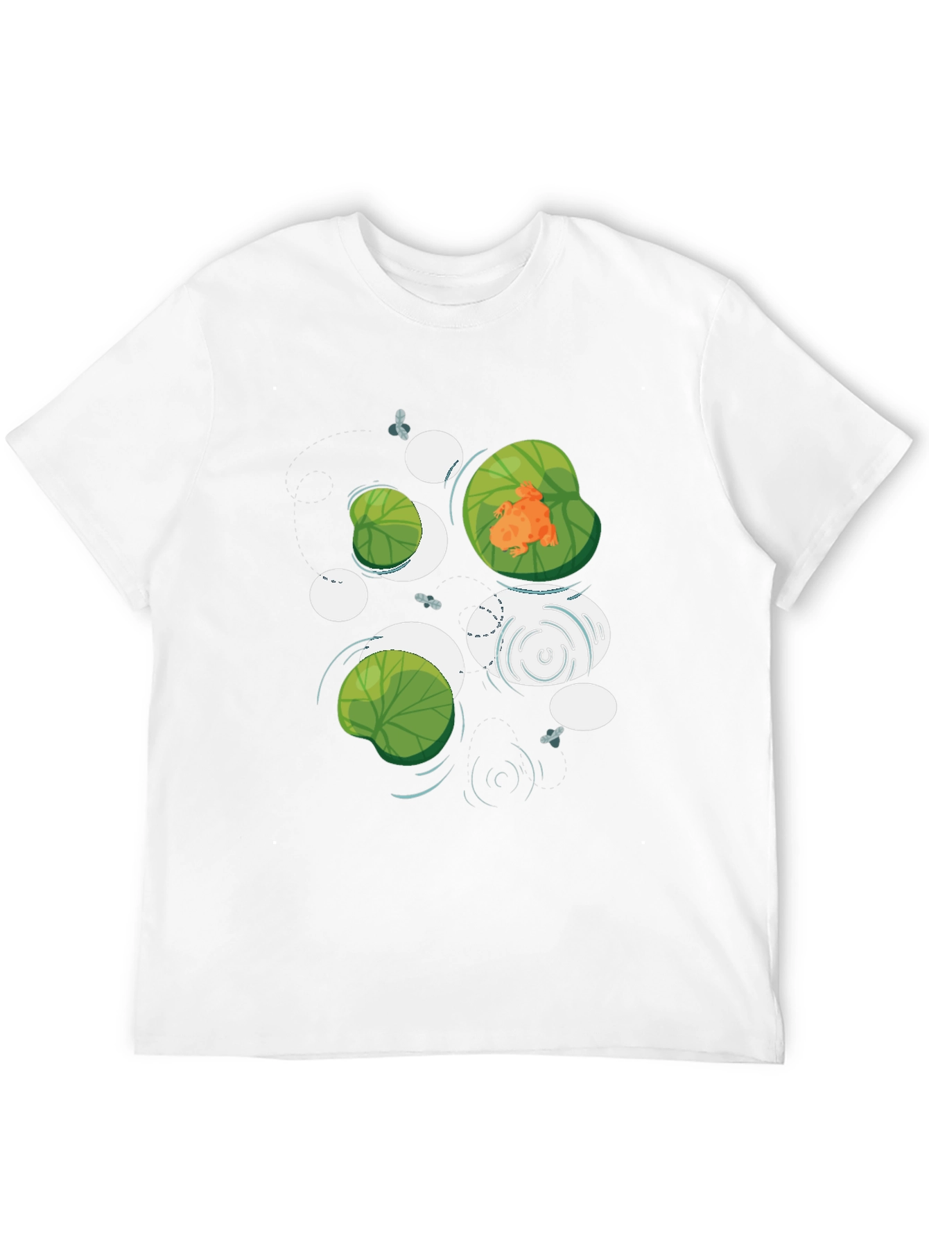 Frog on Lily Pad Graphic Black T-Shirt