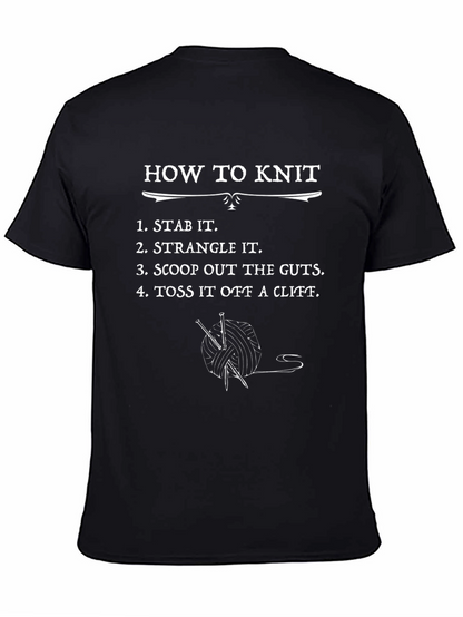 Funny Knitting T-Shirt - How To Knit Sarcastic Tee