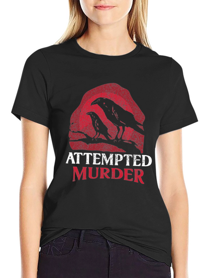 Attempted Murder Raven Graphic Tee - Black