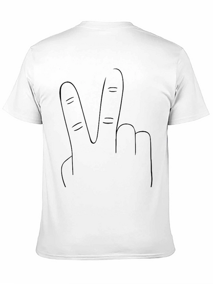Peace Sign Graphic Tee - Black Casual T-Shirt