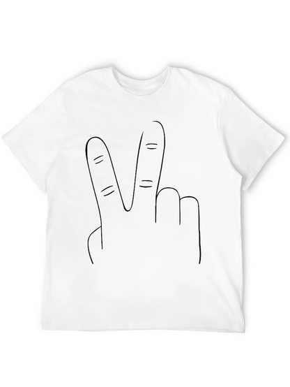 Peace Sign Graphic Tee - Black Casual T-Shirt
