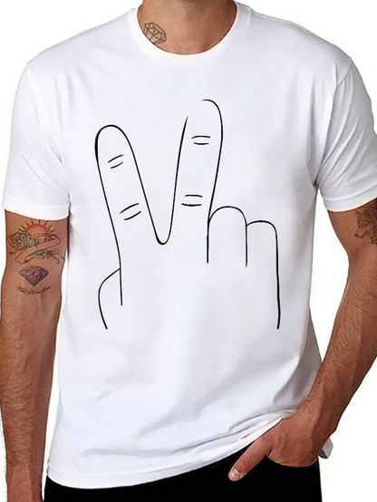 Peace Sign Graphic Tee - Black Casual T-Shirt