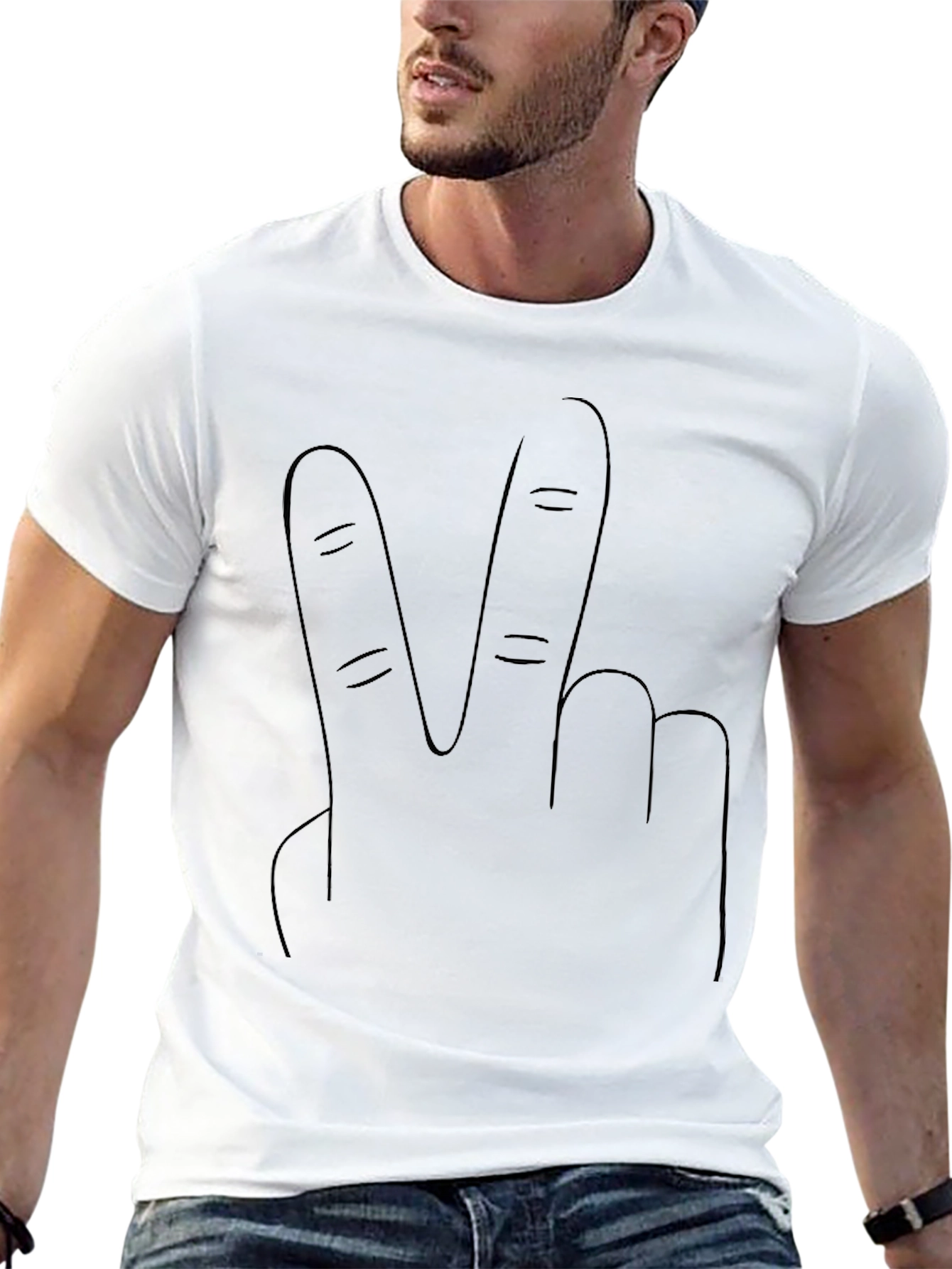 Peace Sign Graphic Tee - Black Casual T-Shirt