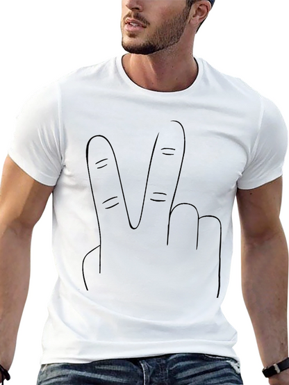 Peace Sign Graphic Tee - Black Casual T-Shirt