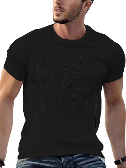 Peace Sign Graphic Tee - Black Casual T-Shirt