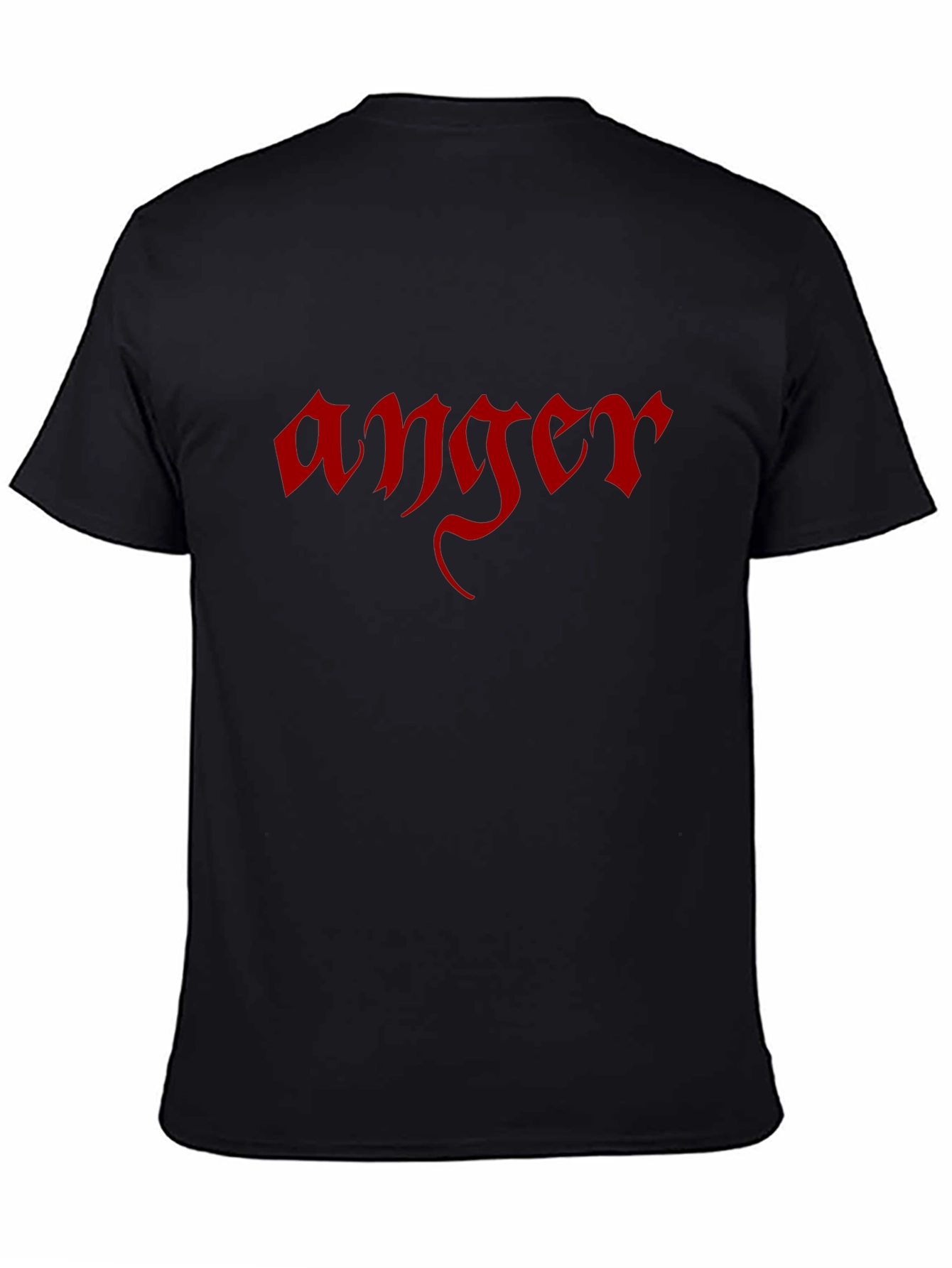 Anger Gothic Style Tee - Mens Black T-Shirt