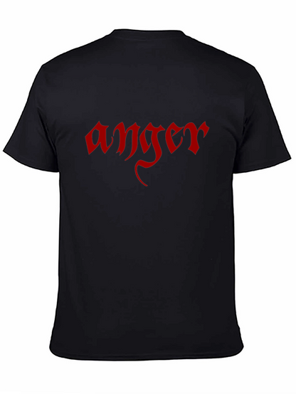 Anger Gothic Style Tee - Mens Black T-Shirt
