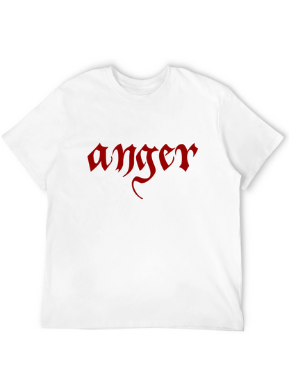Anger Gothic Style Tee - Mens Black T-Shirt