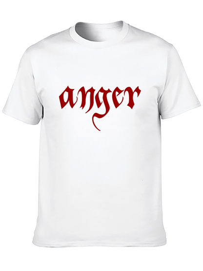 Anger Gothic Style Tee - Mens Black T-Shirt