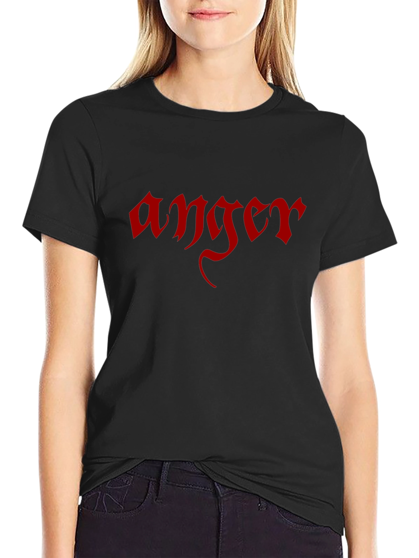 Anger Gothic Style Tee - Mens Black T-Shirt