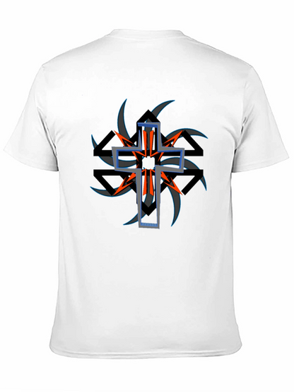 Edgy Cross Graphic Black Tee
