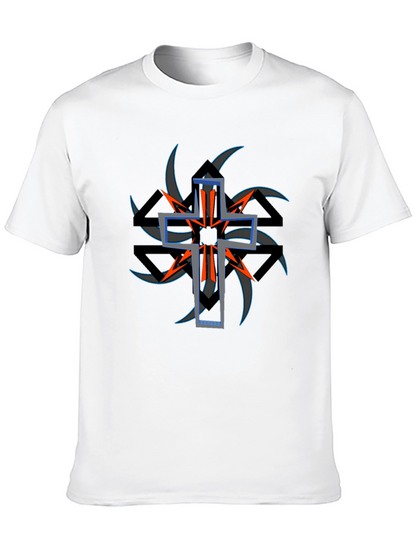 Edgy Cross Graphic Black Tee