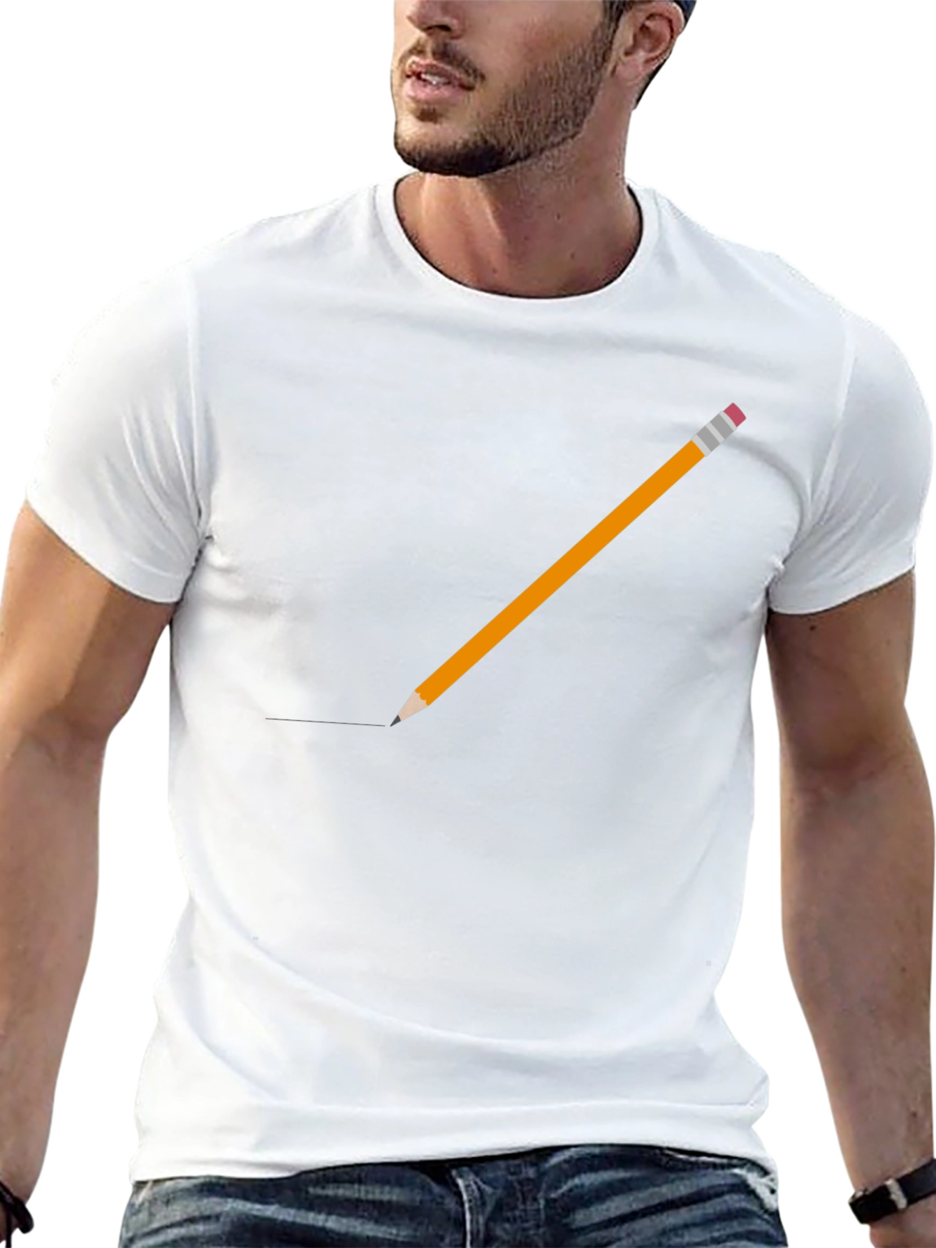 Pencil Graphic Black T-Shirt