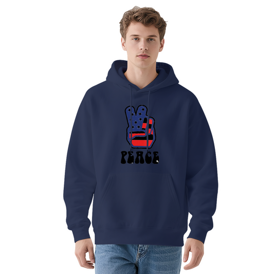 Patriotic American Flag Peace Sign Hoodie