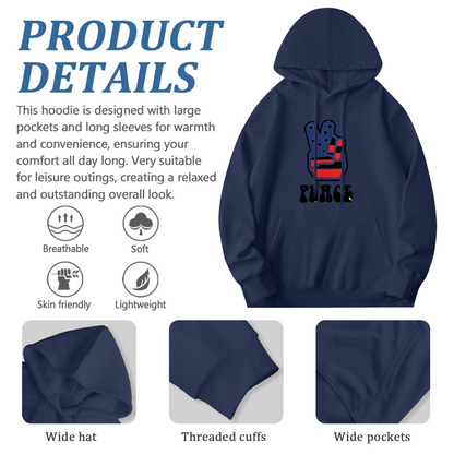Patriotic American Flag Peace Sign Hoodie