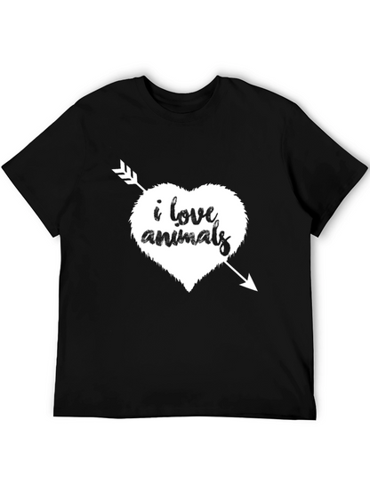 I Love Animals T-Shirt - Heart Arrow Graphic Tee